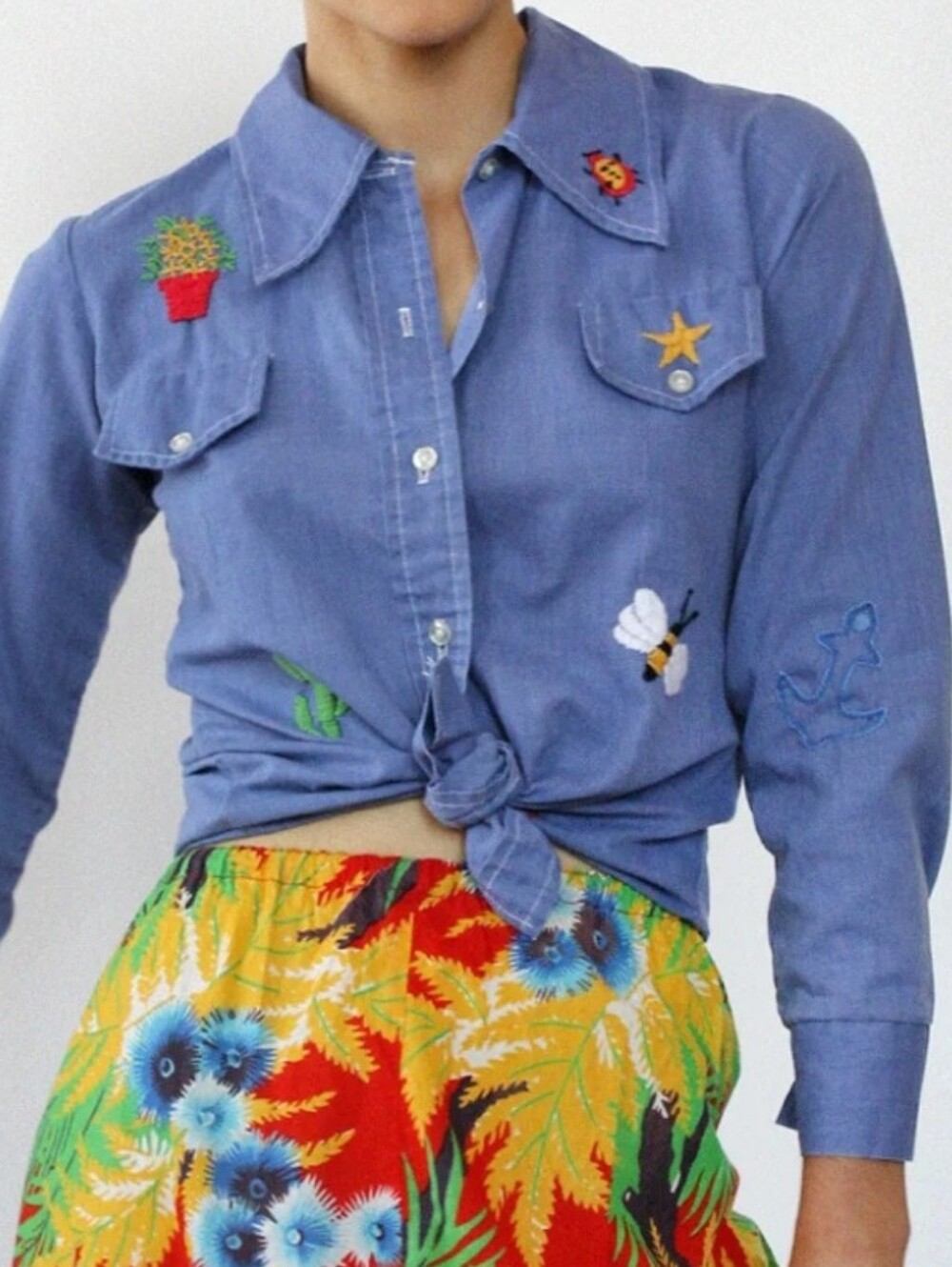 Vintage Embroidered Denim